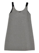 Abito per bambina Monnalisa bianco e nero con motivo pied - de - poule - Rubino Kids