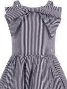 Abito per bambina Monnalisa blu a righe - Rubino Kids