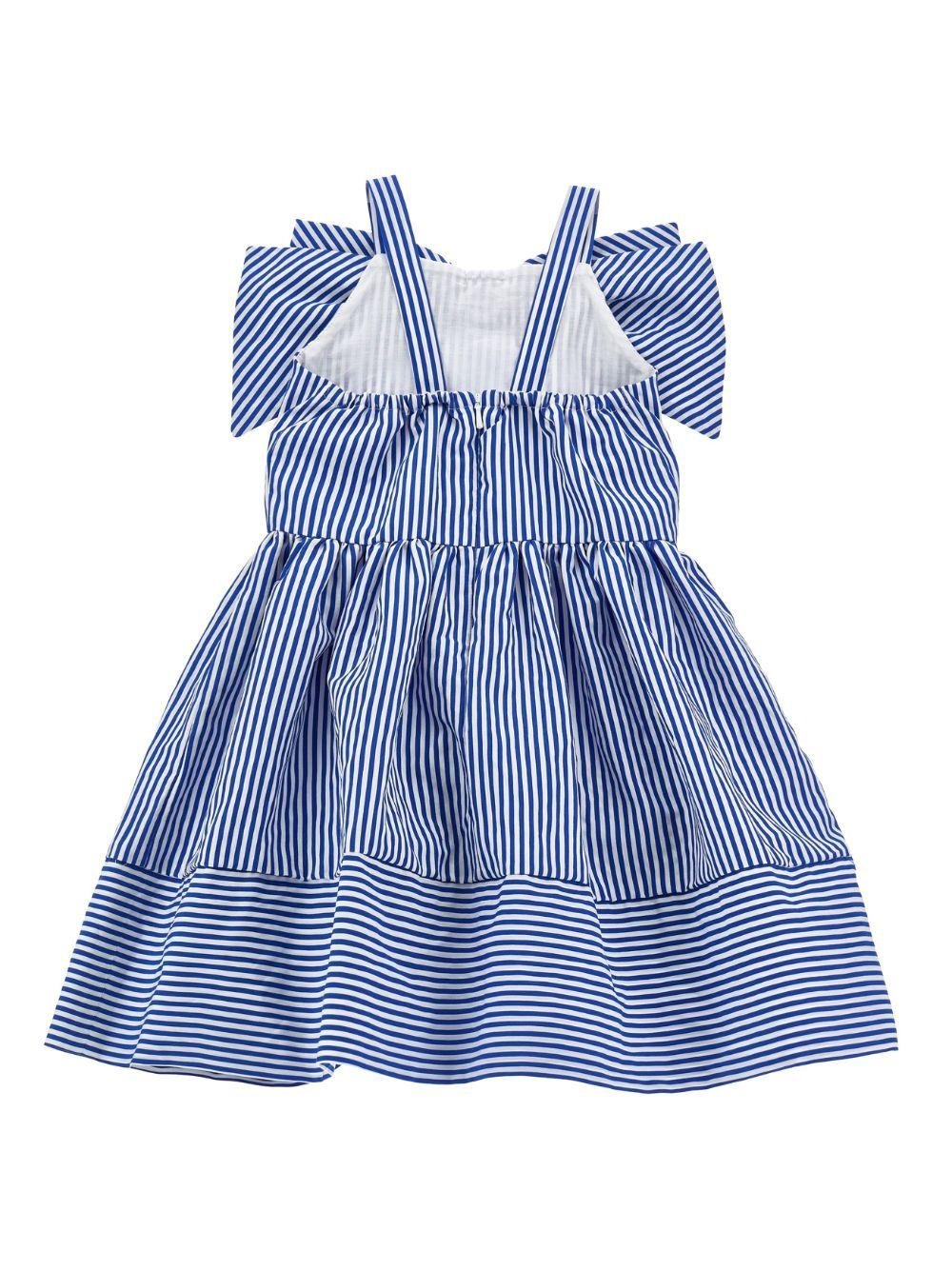 Abito per bambina Monnalisa blu a righe - Rubino Kids