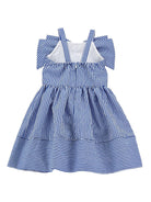 Abito per bambina Monnalisa blu a righe - Rubino Kids