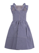 Abito per bambina Monnalisa blu a righe - Rubino Kids