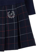 Abito per bambina Monnalisa blu con motivo tartan - Rubino Kids