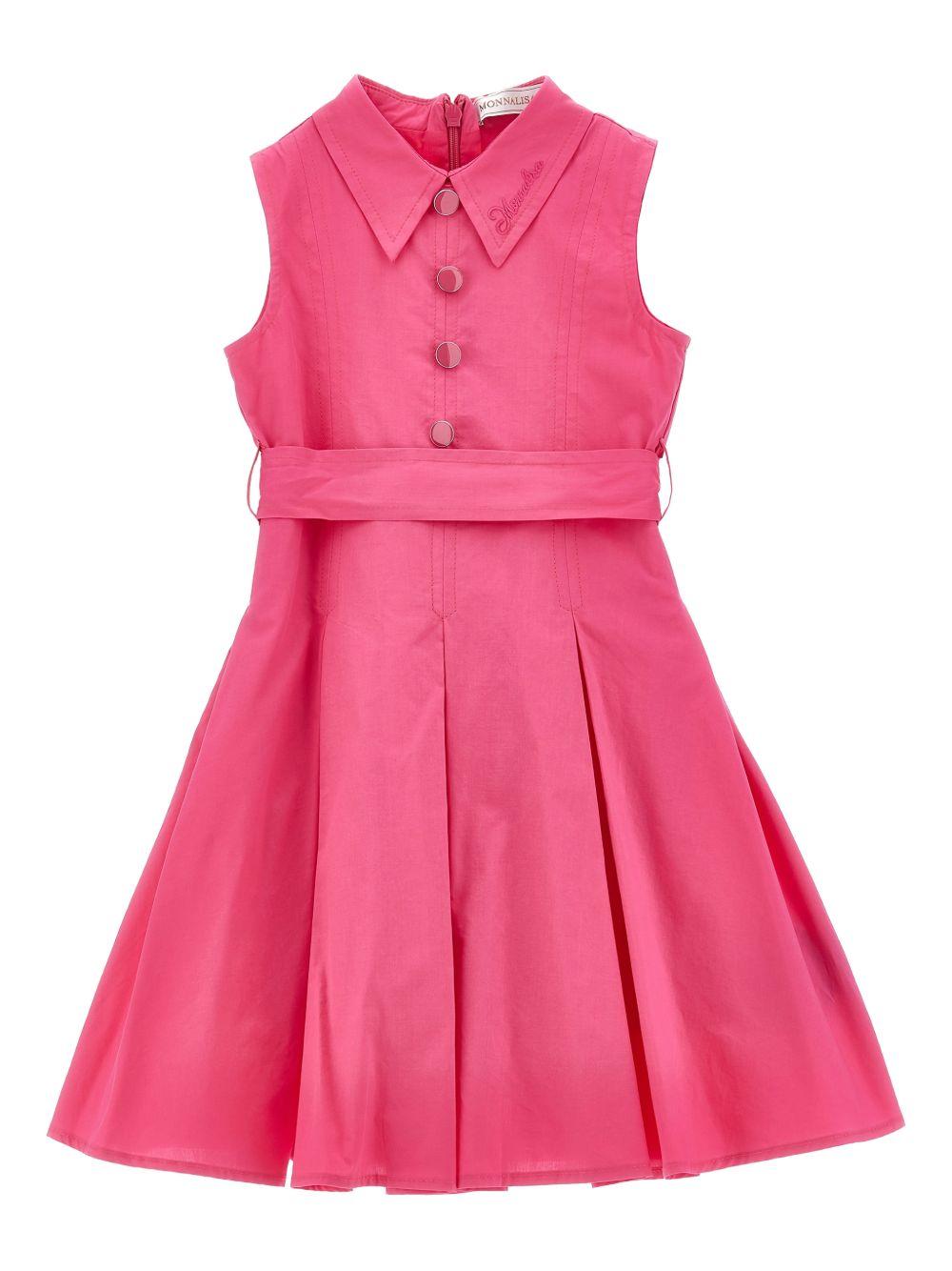 Abito per bambina Monnalisa fucsia con dettaglio con fiocco - Rubino Kids