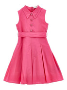 Abito per bambina Monnalisa fucsia con dettaglio con fiocco - Rubino Kids