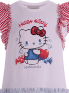 Abito per bambina Monnalisa multicolor con stampa grafica sul davanti - Rubino Kids