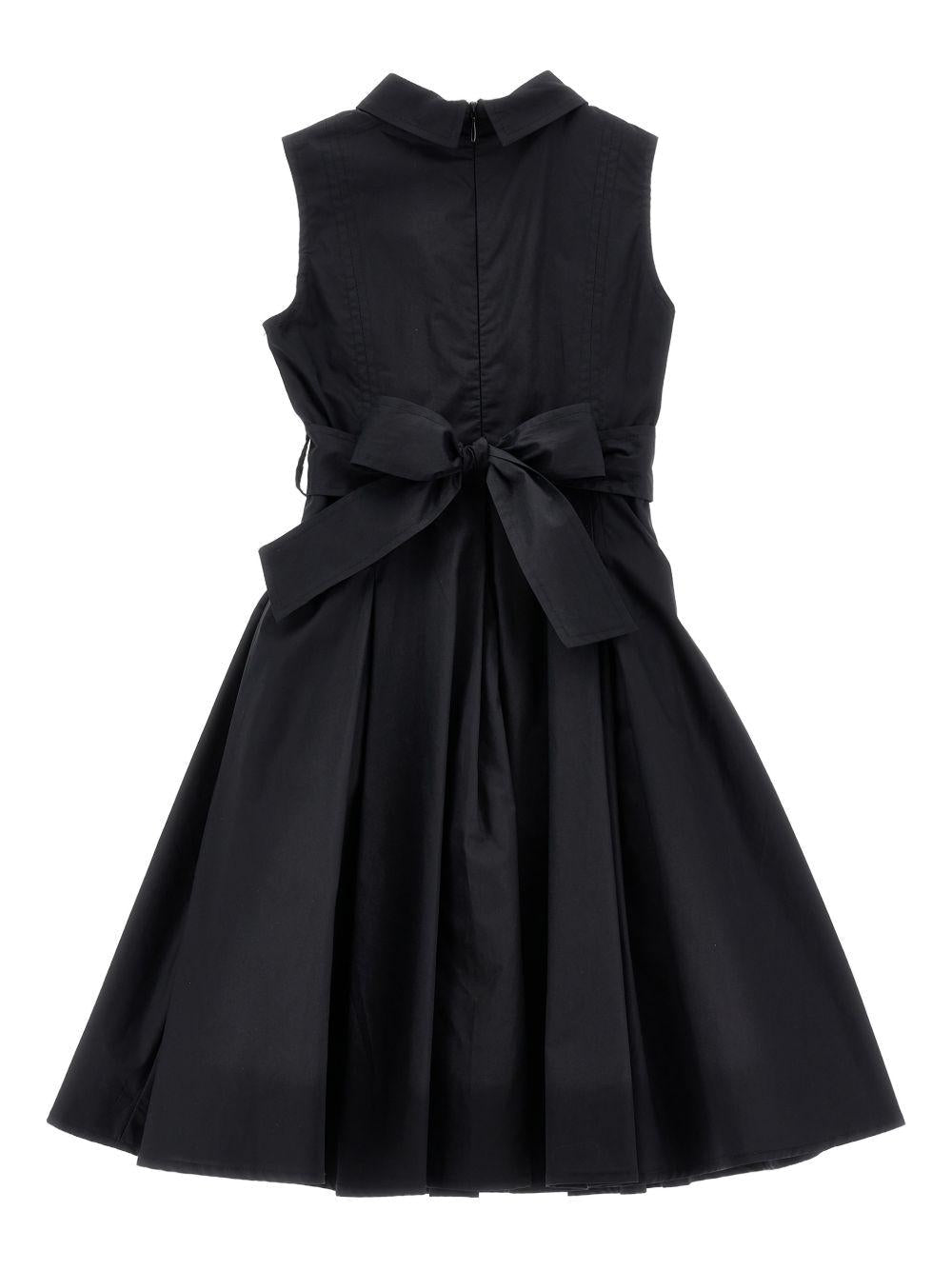 Abito per bambina Monnalisa nero con colletto polo - Rubino Kids