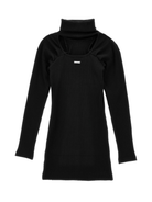 Abito per bambina Monnalisa nero con dettaglio cut - out - Rubino Kids