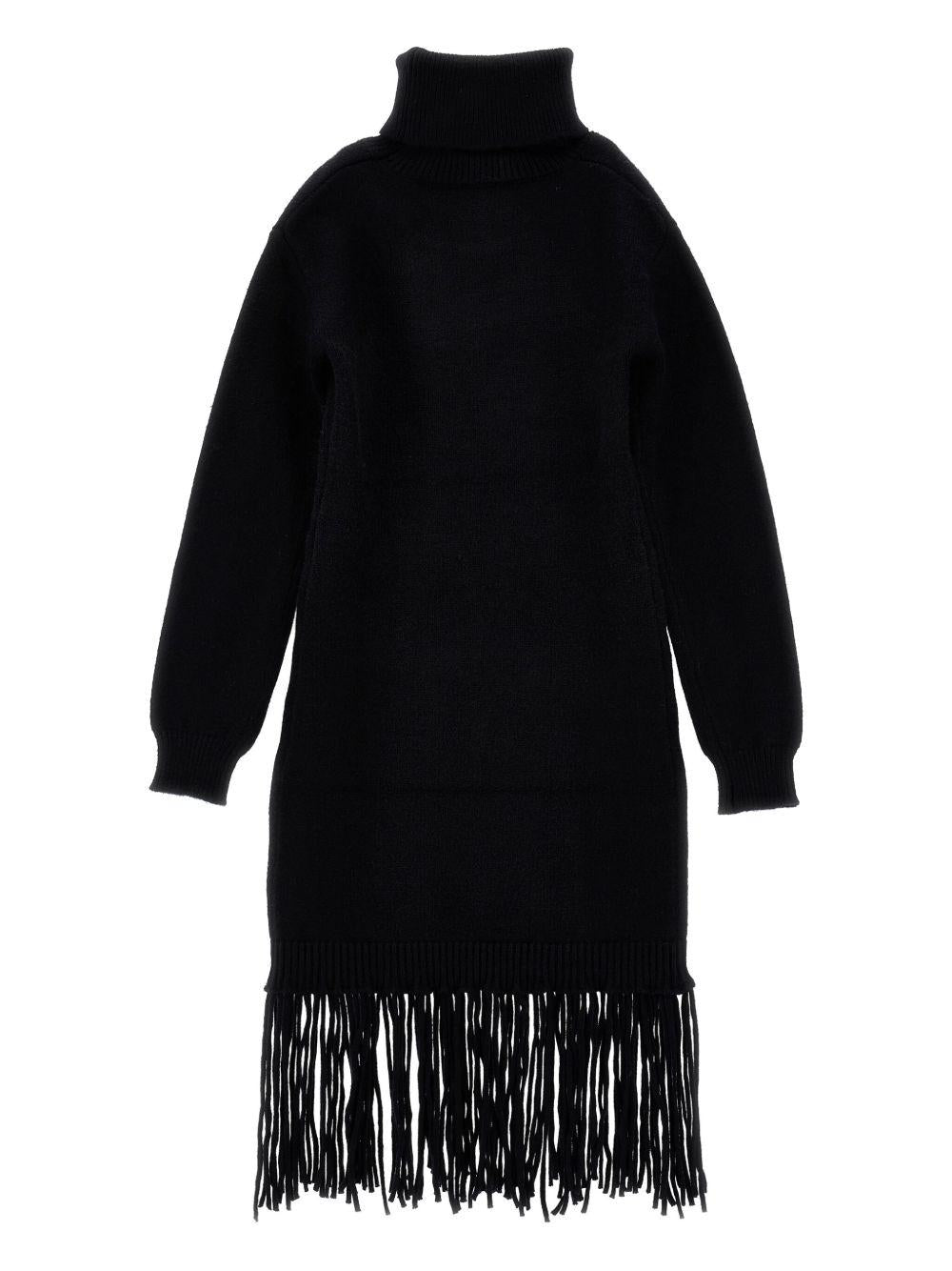 Abito per bambina Monnalisa nero con frange - Rubino Kids