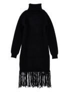 Abito per bambina Monnalisa nero con frange - Rubino Kids