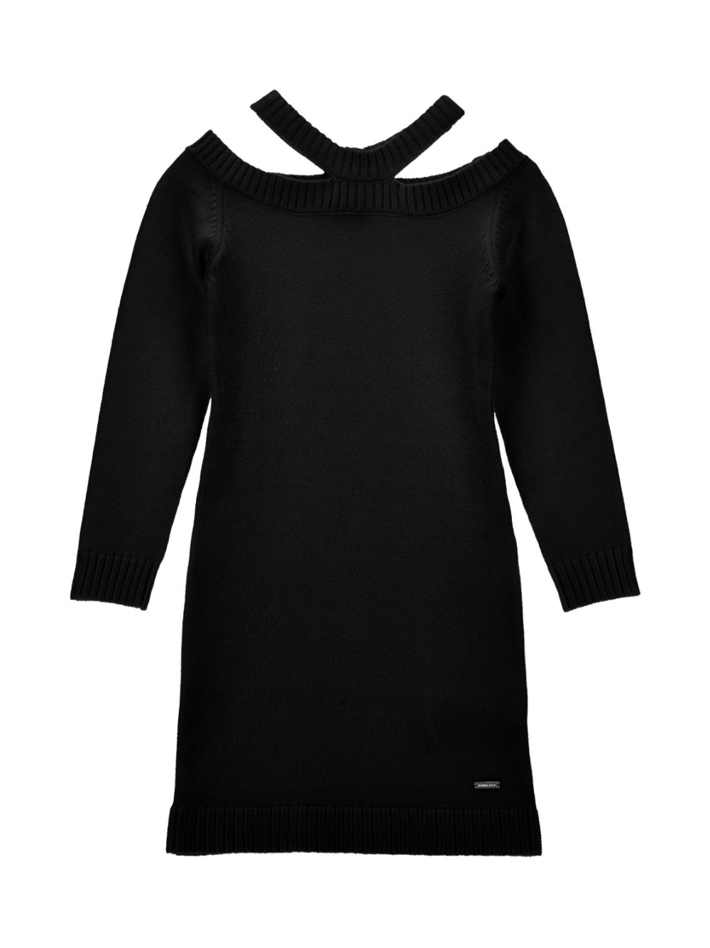 Abito per bambina Monnalisa nero con spalline incrociate - Rubino Kids