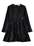 Abito per bambina Monnalisa nero con strass - Rubino Kids