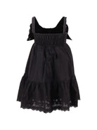 Abito per bambina Monnalisa nero in popeline con fiocco - Rubino Kids