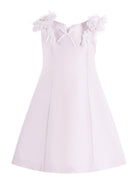 Abito per bambina Monnalisa rosa con applicazioni a fiori - Rubino Kids