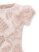 Abito per bambina Monnalisa rosa con decorazione con paillettes - Rubino Kids