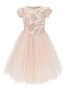 Abito per bambina Monnalisa rosa con decorazione con paillettes - Rubino Kids