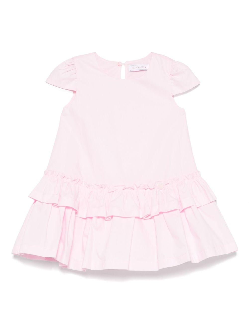 Abito per bambina Monnalisa rosa con design svasato - Rubino Kids