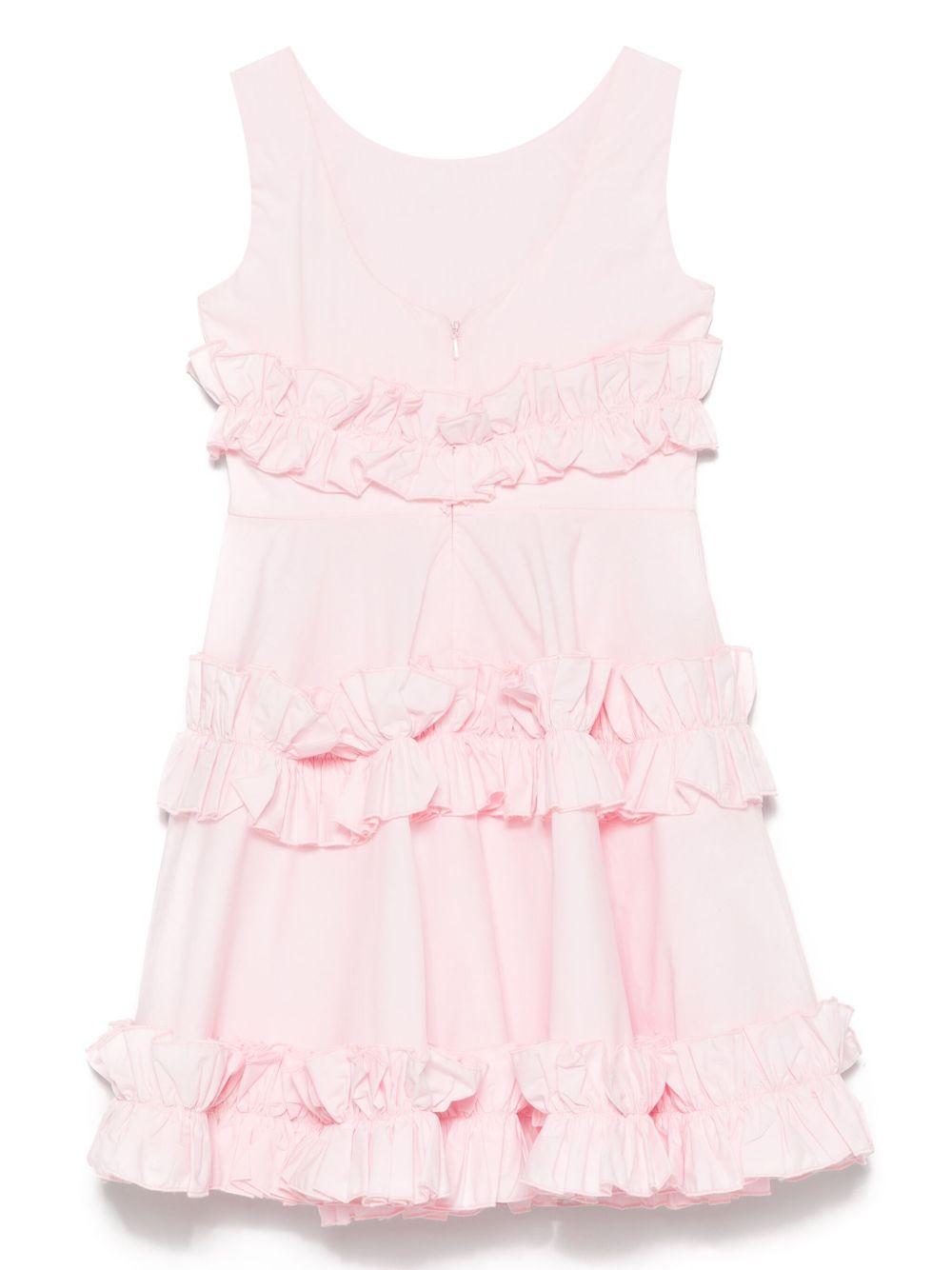 Abito per bambina Monnalisa rosa con ruches - Rubino Kids