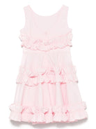 Abito per bambina Monnalisa rosa con ruches - Rubino Kids