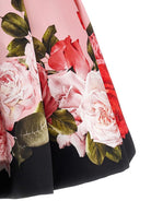 Abito per bambina Monnalisa rosa con stampa floreale - Rubino Kids