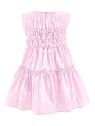 Abito per bambina Monnalisa rosa smanicato con ruches - Rubino Kids