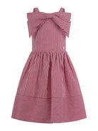 Abito per bambina Monnalisa rosso con fiocco - Rubino Kids