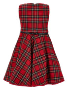 Abito per bambina Monnalisa rosso con motivo a quadri - Rubino Kids