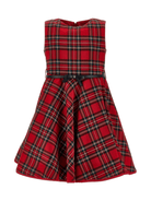 Abito per bambina Monnalisa rosso con motivo a quadri - Rubino Kids