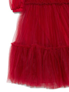 Abito per bambina Monnalisa rosso con volant a strati - Rubino Kids