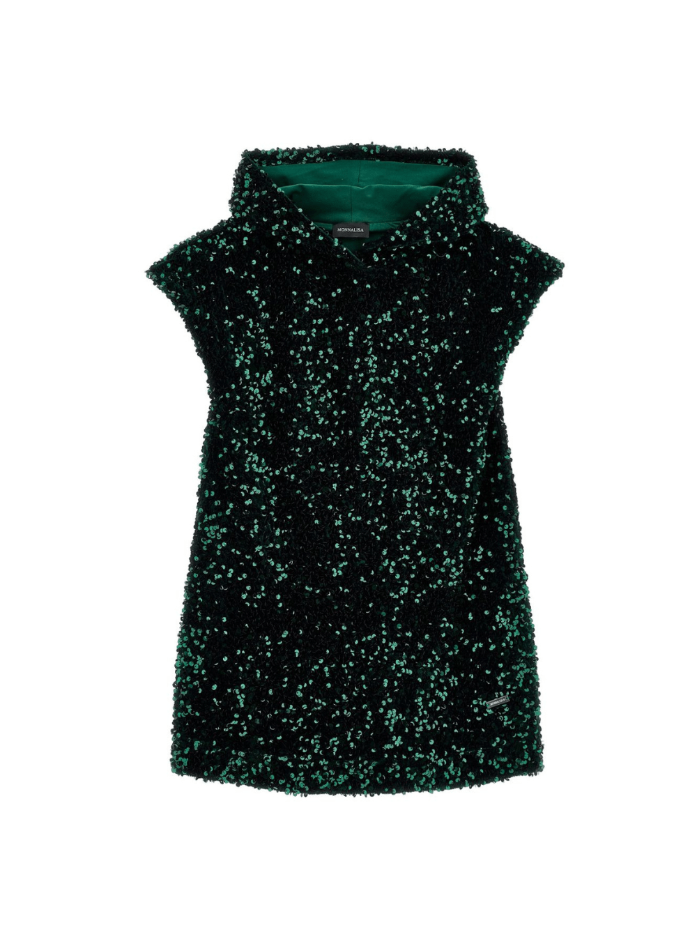 Abito per bambina Monnalisa verde con paillettes - Rubino Kids