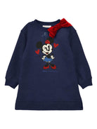 Abito per bambina Monnalisa x Disney blu con stampa Minnie Mouse - Rubino Kids
