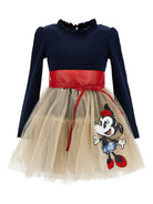 Abito per bambina Monnalisa x Disney multicolore con stampa Minnie Mouse - Rubino Kids