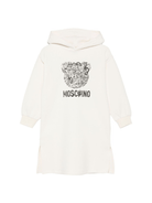 Abito per bambina Moschino Kids bianco con cappuccio - Rubino Kids