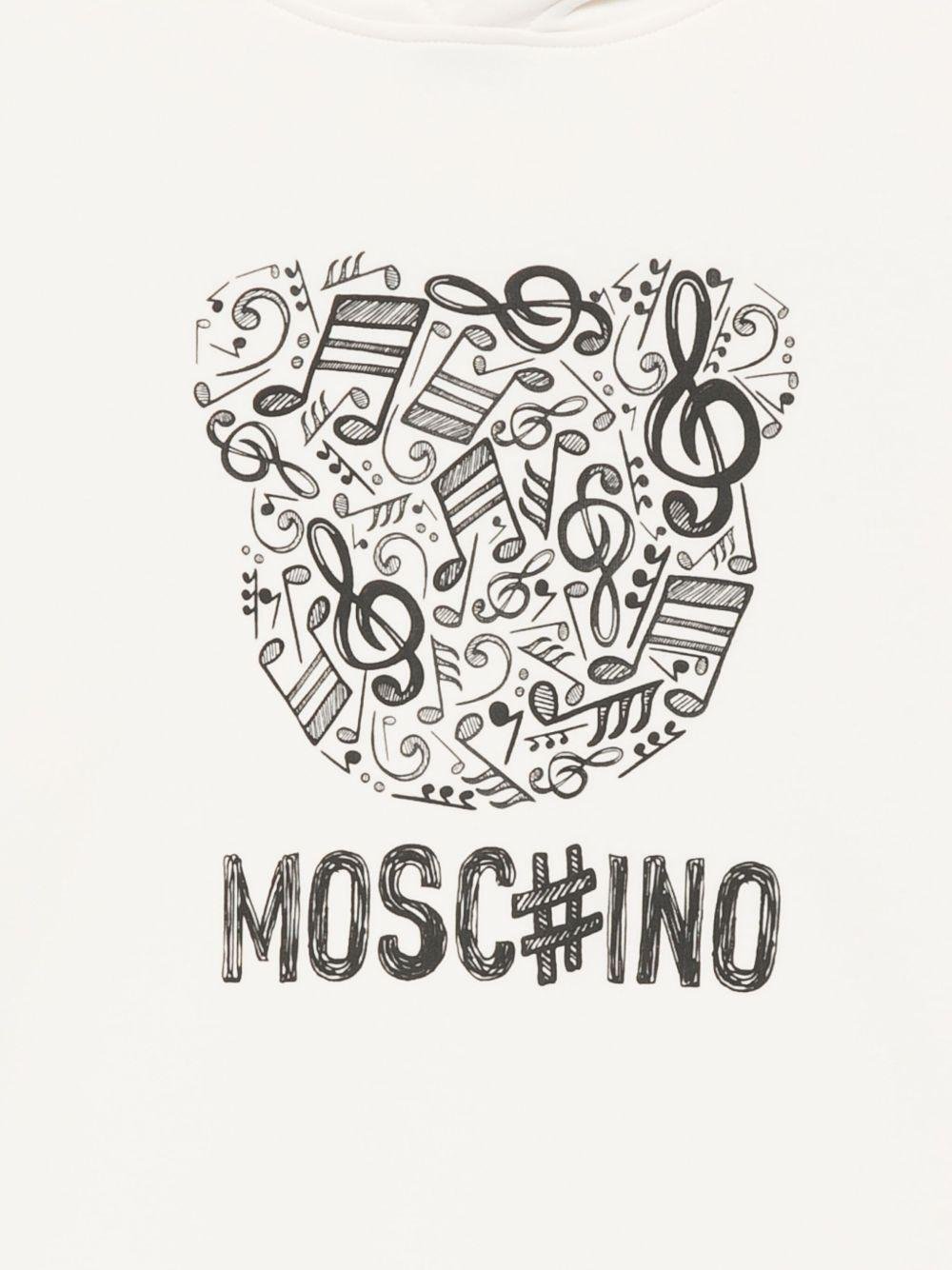 Abito per bambina Moschino Kids bianco con cappuccio - Rubino Kids