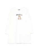 Abito per bambina Moschino Kids bianco con maniche lunghe - Rubino Kids