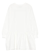 Abito per bambina Moschino Kids bianco con stampa Teddy Bear - Rubino Kids