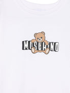 Abito per bambina Moschino Kids bianco con stampa Teddy - Rubino Kids