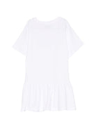 Abito per bambina Moschino Kids bianco con stampa Teddy - Rubino Kids