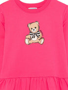 Abito per bambina Moschino Kids fucsia con stampa Teddy Bear - Rubino Kids