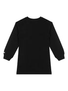 Abito per bambina Moschino Kids nero con applicazione smile - Rubino Kids