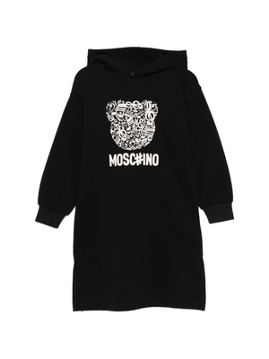 Abito per bambina Moschino Kids nero con cappuccio
