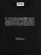 Abito per bambina Moschino Kids nero con logo in strass - Rubino Kids