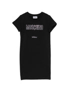 Abito per bambina Moschino Kids nero con logo in strass - Rubino Kids
