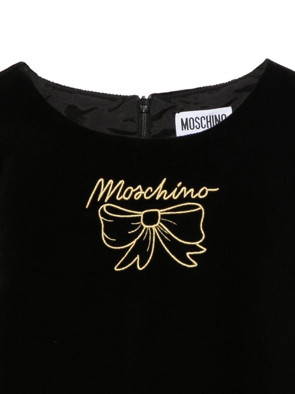 Abito per bambina Moschino Kids nero con ricamo - Rubino Kids