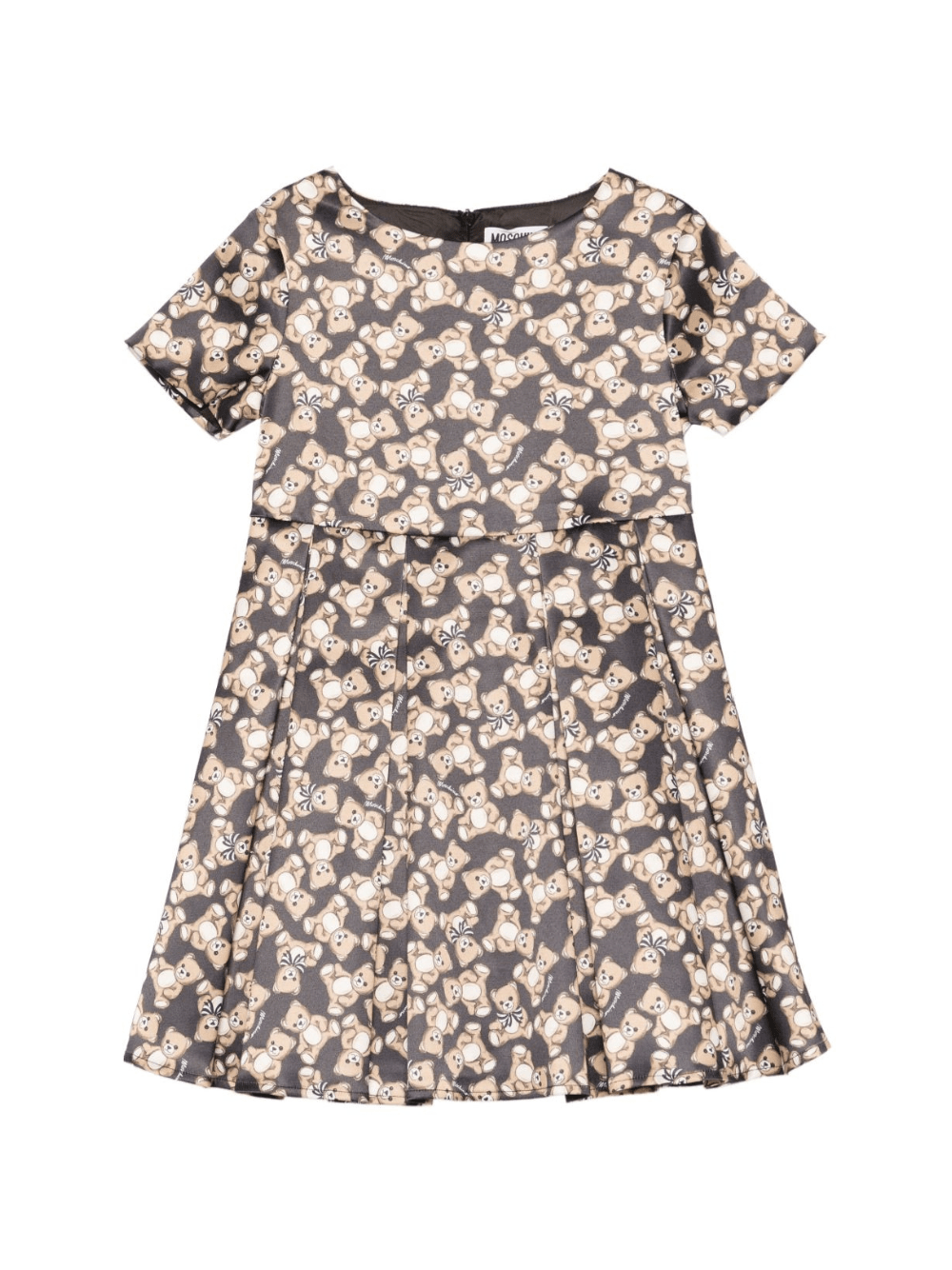 Abito per bambina Moschino Kids nero con stampa all - over Teddy Bear - Rubino Kids