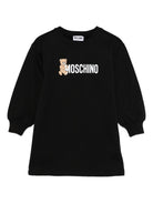 Abito per bambina Moschino Kids nero con stampa Teddy Bear - Rubino Kids
