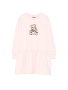 Abito per bambina Moschino Kids rosa con stampa Teddy - Rubino Kids