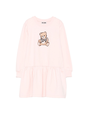 Abito per bambina Moschino Kids rosa con stampa Teddy