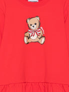Abito per bambina Moschino Kids rosso con stampa Teddy Bear - Rubino Kids