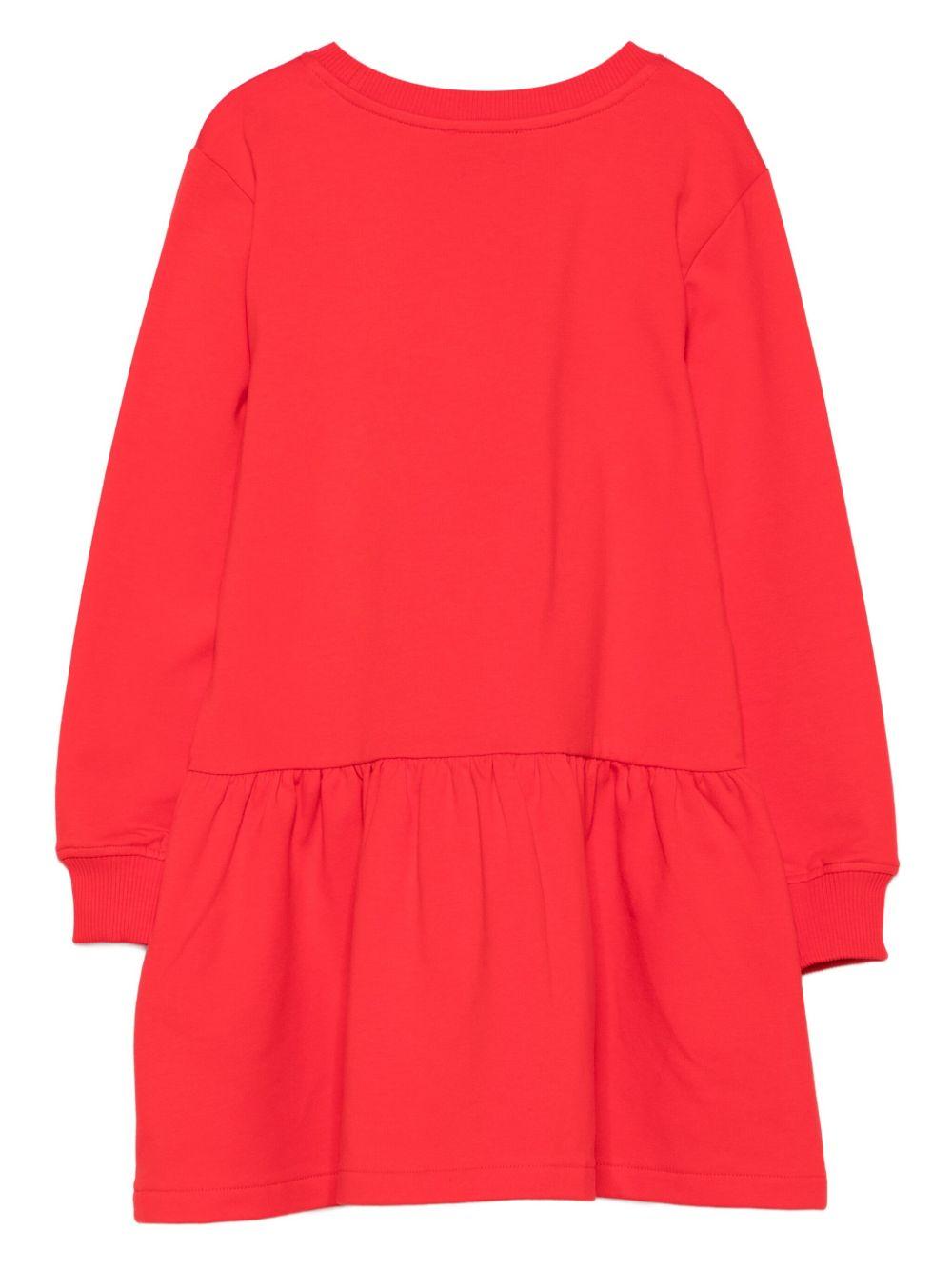 Abito per bambina Moschino Kids rosso con stampa Teddy Bear - Rubino Kids