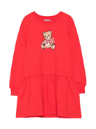 Abito per bambina Moschino Kids rosso con stampa Teddy Bear - Rubino Kids